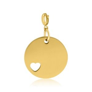 Round Coin Heart Charm